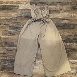 H&M Taupe Sleeveless Jumpsuit